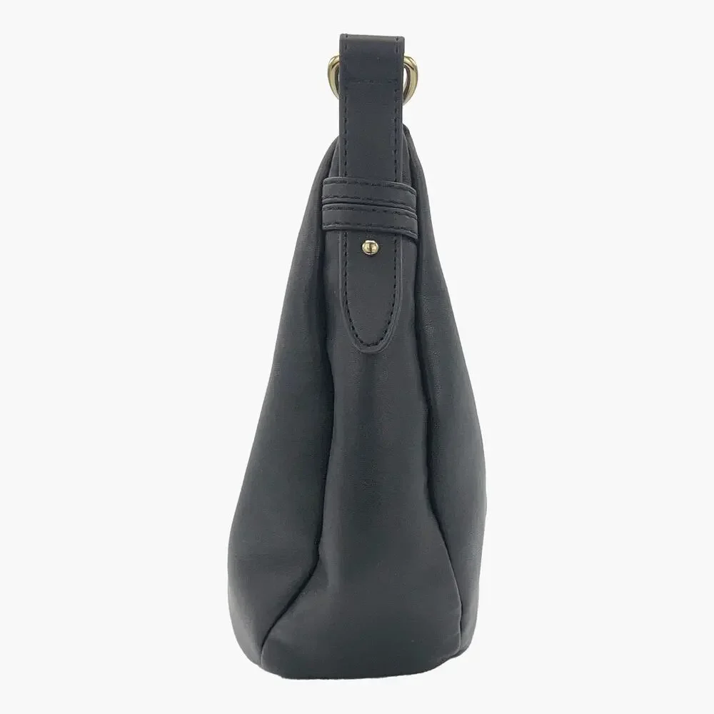 JULES KAE Zola Vegan Leather Hobo Bag (Black)